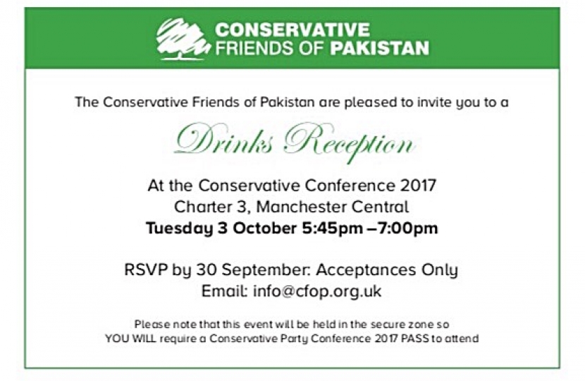 Event Details for Pakistan at  https://conservativepartyconference.com/searchfringeevents